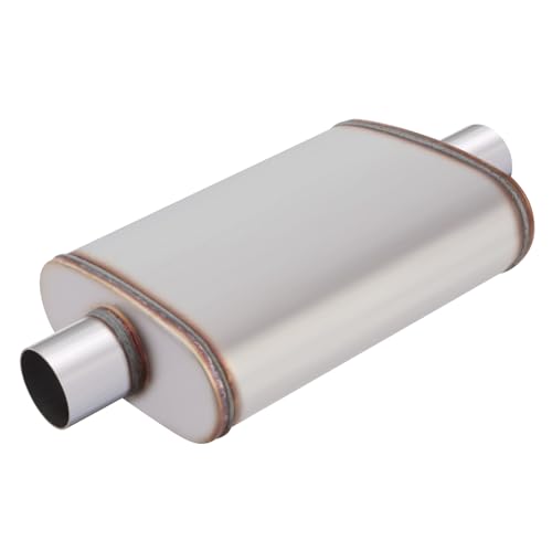 LCGP 2.5inch Universal Muffler, Performance Chamber Exhaust Muffler, 2.5" Center In/Out, 20" Overall Length Straight-Through Performance with Stainless Steel Muffler for Truck, Cars(2.5''Inlet/Outlet) - color: Center In / Center Out, size: 2.5 Inch