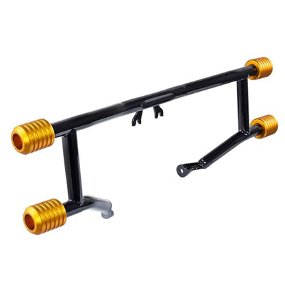 Advanblack Protek Two Step Highway Peg Crash Bar with CNC Slider Fit for 2014-2025 Harley Touring Road Glide Street Glide Electra Glide – Engine Guard Performance Upgrade (Gold CNC) - color: Gold CNC