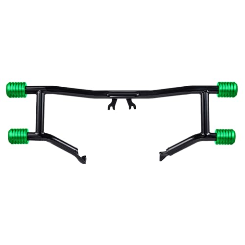 Advanblack Protek Two Step Highway Peg Crash Bar with CNC Slider Fit for 2014-2025 Harley Touring Road Glide Street Glide Electra Glide – Engine Guard Performance Upgrade (Green CNC) - color: Green CNC