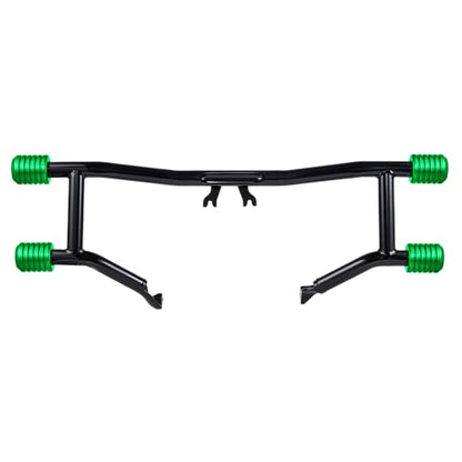 Advanblack Protek Two Step Highway Peg Crash Bar with CNC Slider Fit for 2014-2025 Harley Touring Road Glide Street Glide Electra Glide – Engine Guard Performance Upgrade (Green CNC) - color: Green CNC