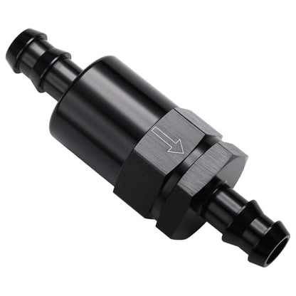 1/2" Billet Inline Fuel Filter 30 Micron Aluminum Black - size: 1/2 inch