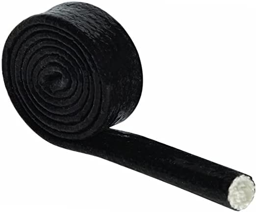 Fuel Line Heat Shield Insulation Heat Shielded Fire Sleeve Silicone Coated Fiberglass Heat Protection for Automotive Hose Lines & Electrical Wiring-（Black 1" ID x3.3FT） - color: Black, size: 1" ID x 3.3FT