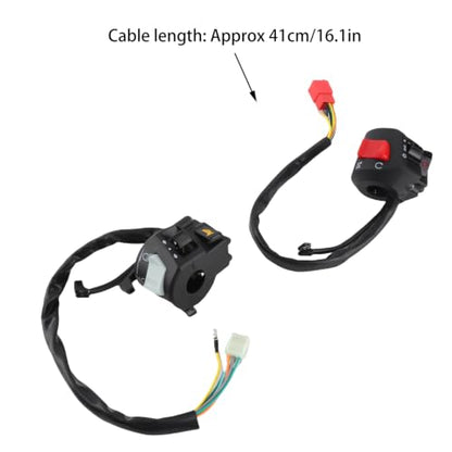 Acouto Motorcycle Handlebar Control Switch 7/8" Left & Right Side Handlebar Horn Turn Light Control Headlight On/Off Engine Stop Electric Start Switch 1 Pair