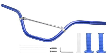 Universal 7/8" 22mm Dirt Bike Handlebar Set,Choice of Mid or High-Rise Aluminum Handlebars with Anti-Slip Grips & Crossbar for Pit Bike, Dirt Bike,ATV, Quad,Motorcycle (Blue, High Rise Handlebar) - size: High Rise Handlebar