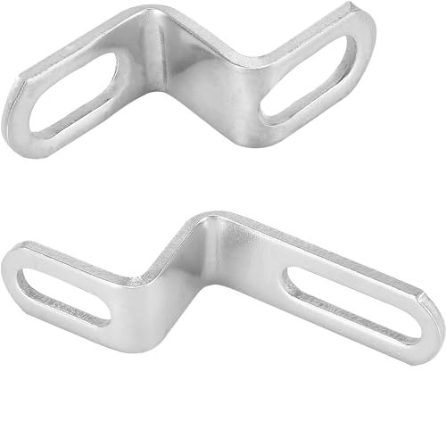 2 Pack Motorcycle Exhaust Muffler Pipe Bracket Hanger Mount Connector Z Support Stand Joint for Motorbike Silencer Exhaust Pipes Mounting Clamp Fasten Clip Round Band (Long + Short)