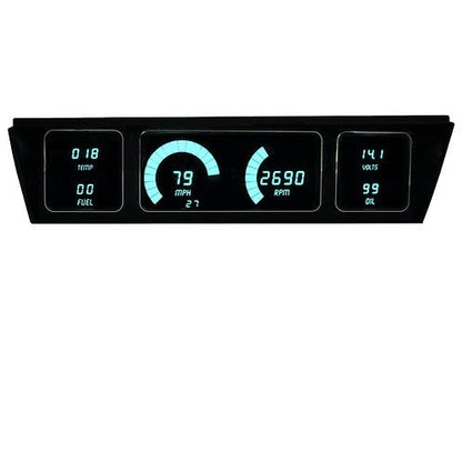 Intellitronix LED Digital Replacement Gauge Panel for 1977-1990 Chevrolet Impala & Caprice - Complete Dash Cluster Upgrade with Speedometer, Tachometer & Sending Units (Teal) - color: Teal