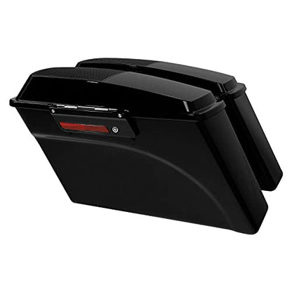 TCMT Hard Saddlebags 6X9" Speaker Lids & Liners Carpet Insert + LED Rear Fender Fit For Harley Touring Road King Electra Glide Street Glide Road Glide Ultra Classic 2009-2013 - color: Rear Fender Smoke Lens, size: Hard Saddlebags 6x9" Lids(Black Latches)