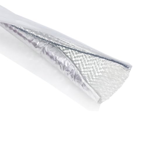 Fuel Line Sleeve 1/4" I.D. x 39" Self Adhesive Aluminum Heat Shield Heat-Resistant Fuel Line Protector Vapor Lock Insulation for Automotive and Marine Hoses, Wire, Exhaust - size: 1/4" I.D.