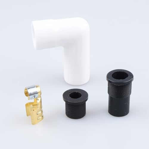 AC PERFORMANCE 90 Degree Ceramic Spark Plug Boot Kit White - color: White, size: 90 Degree - 1PC