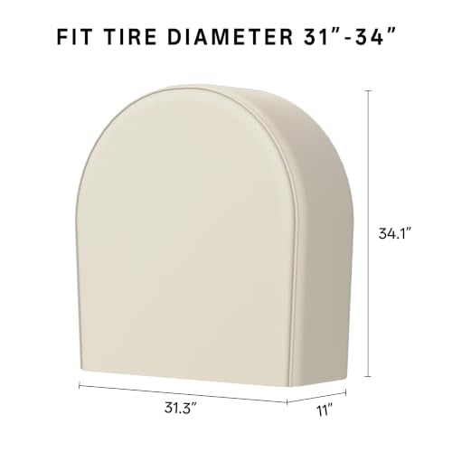 eletecpro RV Tire Covers, Fit 32-35 Inch Tire, Light Beige, 4-Pack - color: Light Beige, size: XL (Fits Tire Diameters 32''-35'')