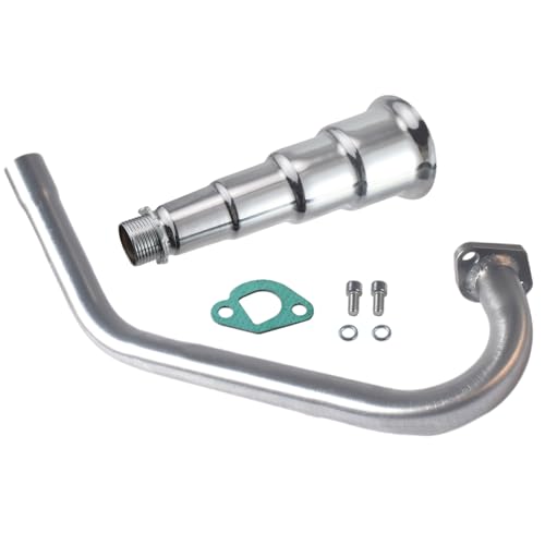 4 Stage Exhaust Header Pipe,For Predator 212cc 196cc Engine Silver - color: 3-bend Silver, size: Exhaust tip 2