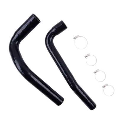 Silicone Radiator Hose For 1987-2006 Jeep Wrangler YJ/TJ 2.4L 4.2L With Clamps (black) - color: Black