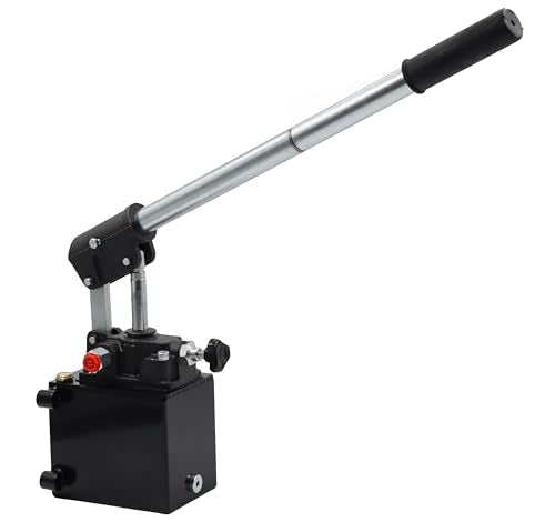 Spare Parts Holland - Single Acting Hydraulic Piston Hand Pump with Release Knob, Hand Operated Hydraulic Pump 3/8" NPTF Ports (1.5 CID 1 Qrt Tank (0.27 Gal) - size: 1.5 CID 1 Qrt. tank (0.27 Gal)