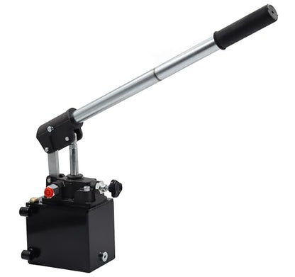 Spare Parts Holland - Single Acting Hydraulic Piston Hand Pump with Release Knob, Hand Operated Hydraulic Pump 3/8" NPTF Ports (1.5 CID 1 Qrt Tank (0.27 Gal) - size: 1.5 CID 1 Qrt. tank (0.27 Gal)