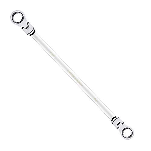 BULLTOOLS Flex-Head Extra Long Ratcheting Wrenches Double Box End Chrome Vanadium Steel 72-Tooth Wrench with Metric 9 mm x 11 mm - size: 9mmx11mm
