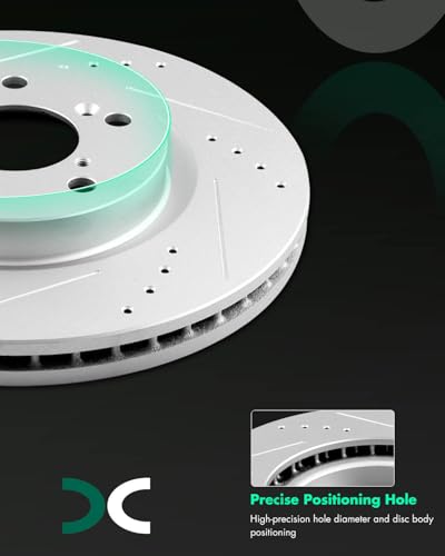 SCITOO Front Brake Kits Drill & Slotted Brakes Rotor Brake Pads:31538;D1089 - size: Front 31538 + D1089 [2+4PCS]