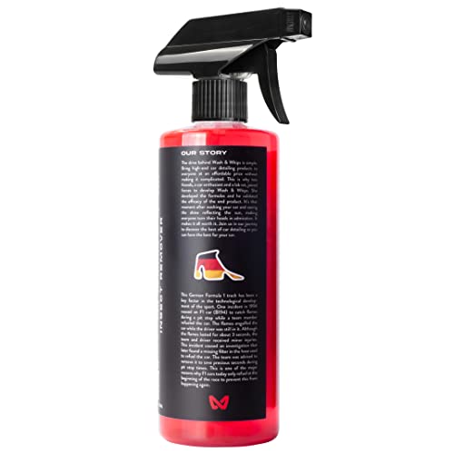 WASH&WHIPS Hockenheim Bug Remover - for Dead Insects, Droppings and Grease for Car Detailing, RVs, Trailers, Boats, Professional Strength Dissolves without Scratching, 16 fl oz - size: 16 Fl Oz (Pack of 1), style: Without Towel.