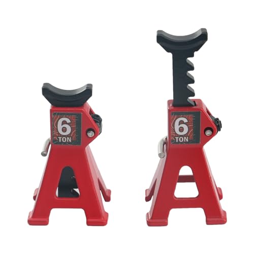 4 Pack Adjustable Mini Jack Stands Compatible with 1/18 1/24 Traxxas TRX4M Axial SCX24 AX24 FMS FCX24, Height Range 4-34mm, Ideal for RC Crawler Car Maintenance Accessories(Red) - color: Red