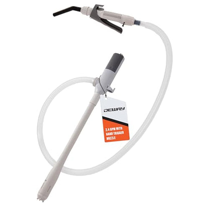 Deway Battery-Powered Stick Transfer Pump, Flow Control Nozzle, 39 In Hose - style: Hand-Trigger Nozzle