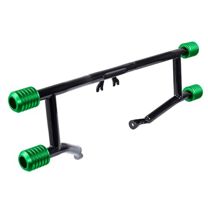 Advanblack Protek Two Step Highway Peg Crash Bar with CNC Slider Fit for 2014-2025 Harley Touring Road Glide Street Glide Electra Glide – Engine Guard Performance Upgrade (Green CNC) - color: Green CNC