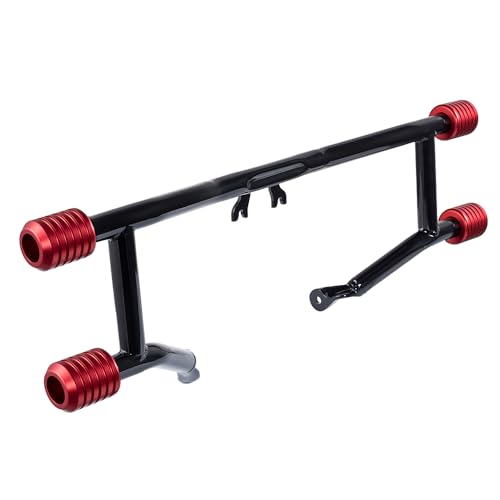 Advanblack Protek Two Step Highway Peg Crash Bar with CNC Slider Fit for 2014-2025 Harley Touring Road Glide Street Glide Electra Glide – Engine Guard Performance Upgrade (Red CNC) - color: Red CNC