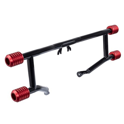 Advanblack Protek Two Step Highway Peg Crash Bar with CNC Slider Fit for 2014-2025 Harley Touring Road Glide Street Glide Electra Glide – Engine Guard Performance Upgrade (Red CNC) - color: Red CNC