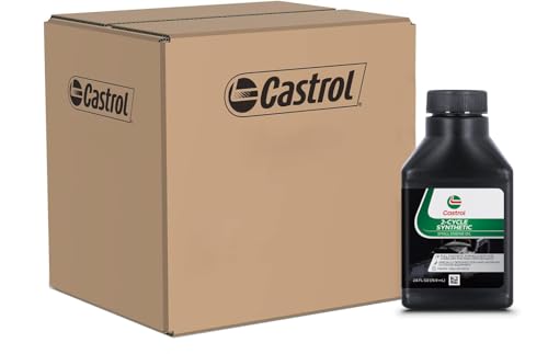 Castrol 2 Cycle Full Synthetic Oil - Small Engine Formula - 50:1 Mix Ratio - Includes Fuel Stabilizer (Pack of 24 (2.6fl oz bottles)) - size: Pack of 24 (2.6fl oz bottles)