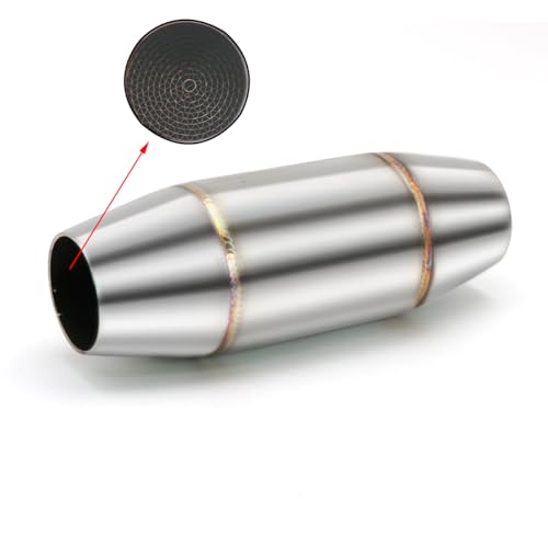 Exhaust Pipe Resonator Baffle Muffler DB Killer Quiet Mid Pipe Expansion Chamber Silencer Noise Eliminator Deadener for Motorcycle ATV UTV Go Kart (B), SCL-2018070016 - size: B