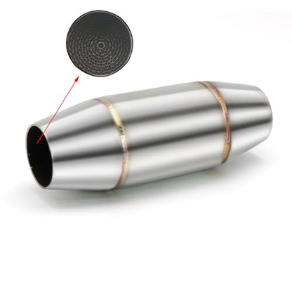 Exhaust Pipe Resonator Baffle Muffler DB Killer Quiet Mid Pipe Expansion Chamber Silencer Noise Eliminator Deadener for Motorcycle ATV UTV Go Kart (B), SCL-2018070016 - size: B