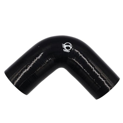 2.5 Inch / 63mm 90 Degree Silicone Elbow Hose – Extended Leg Design, True 102mm Length, 5.5mm Thickness – High Temp 4-Ply Black Coupler for Turbo, Intake, Radiator Pipe - size: 2.5 Inch / 63mm