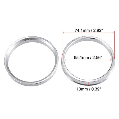 X AUTOHAUX 4pcs OD 74.1mm to ID 65.1mm Aluminum Alloy Hub Centric Rings - size: 74.1-65.1mm