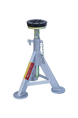 AME INTL 14980 Flat Top Jack Stand with Rubber Cushion (3 Ton 1 Pair),Silver