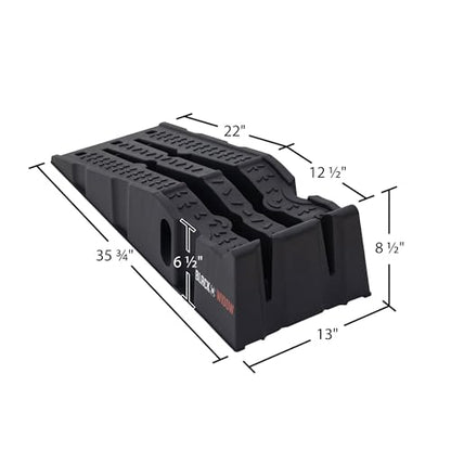 Car Service Ramps for Oil Change, 8,000 lb GAWR, 6.25" Lift, Black Widow