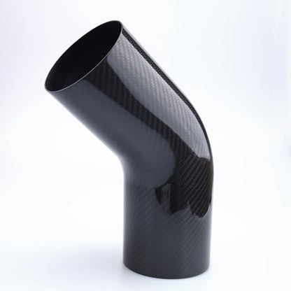 AC PERFORMANCE 3" 45° Degree Carbon Fiber Air Intake Elbow Tube - size: 3" OD, style: 45 Degree