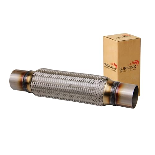Exhaust Flex Pipe Universal Type 100% Stainless Steel For Heavy Duty and Cars (1 PC, 2.25X10X14) - size: 2.25X10X14