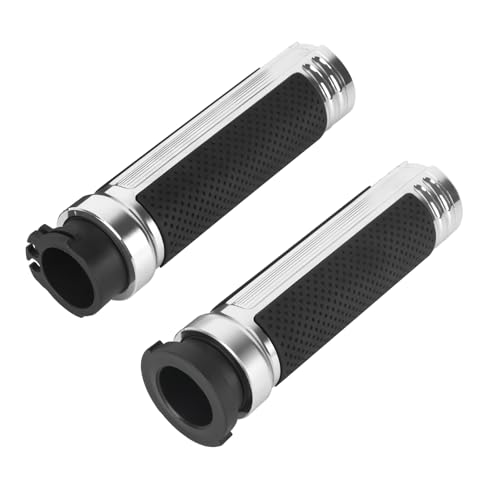 1 Inch Cable Throttle Handlebar Grips Motorcycle Hand Grips - color: #7 Chrome