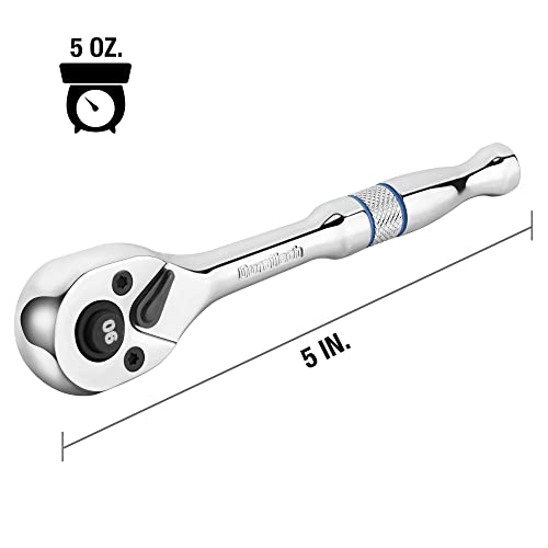DURATECH 1/4-Inch Drive Ratchet, 90-Tooth Quick-Release Ratchet Wrench - size: 1/4"(Polished)