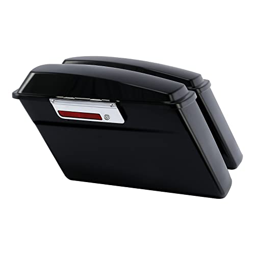 XMT-MOTO Hard Saddlebags Saddle bags for Harley 1994-2013 Touring models road glide, road king, ultra, street glide, electra glide and 1984-2017 Softail models,Matte Black - color: Matte Black/Chrome Latches, size: Standard