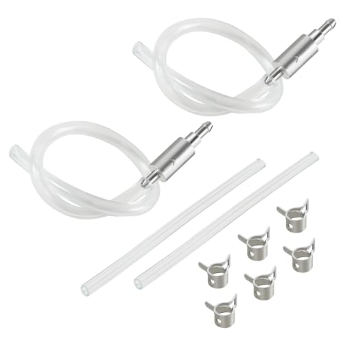 2 Sets Brake Bleeder Hose, Motorcycle Hydraulic Brake Fluid Bleeder Replacement Hose with Clip, One Way Check Valve Tube Bleeding Tool Kit Universal for Motorcycle Clutch