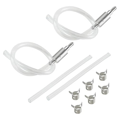 2 Sets Brake Bleeder Hose, Motorcycle Hydraulic Brake Fluid Bleeder Replacement Hose with Clip, One Way Check Valve Tube Bleeding Tool Kit Universal for Motorcycle Clutch