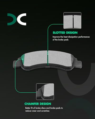 SCITOO D1363 D1194 Brake Pads Kits Front Rear Fit For Chevy Silverado 1500 - size: Front-D1363 & Rear-D1194