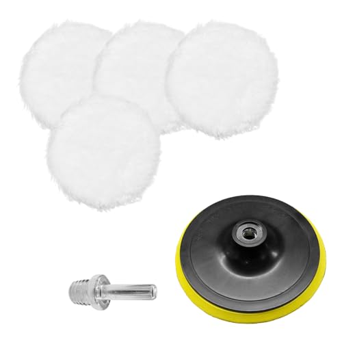 6 Inch Microfiber Car Polishing Pads, Small Automotive Buffing Wheel with M14 Drill Adapter, Vehicle Buffer Polisher Pad for Drill Buffer Attachment (6IN) - size: 6IN