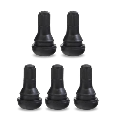 5 PCS TR412 Tire Tubeless Valve Stems, Short Black Rubber Snap-In Tire Valve Stem, Standard 0.453 Inch Rim Holes Replacement for Car, Truck, SUV, Trailer - size: 5 PCS #TR412