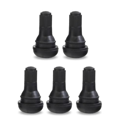 5 PCS TR412 Tire Tubeless Valve Stems, Short Black Rubber Snap-In Tire Valve Stem, Standard 0.453 Inch Rim Holes Replacement for Car, Truck, SUV, Trailer - size: 5 PCS #TR412