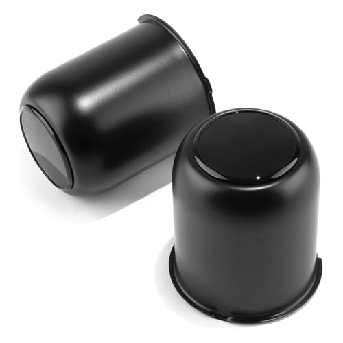 2Pcs 3.19" Stainless Trailer Wheel Center Caps, 3.62" H Matte Black - color: Matte Black, size: 3.19" Hub 3.62"H