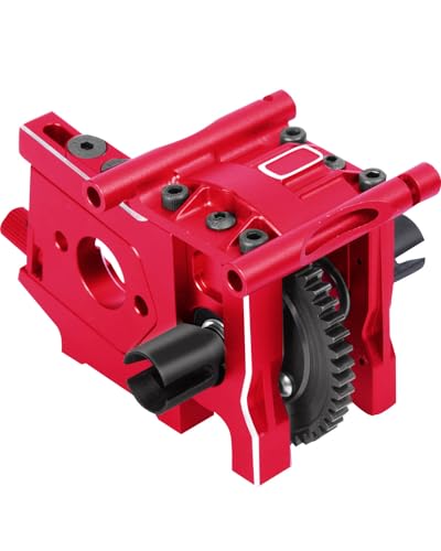 Aluminum Center Diff Mount/Differential Cover Mount/Sliding Motor Mount & Steel #45 50T Center Differential Upgrades Part for 1/8 Typhon/Kraton/Outcast/Talion 6S BLX,Red - color: Red for Typhon