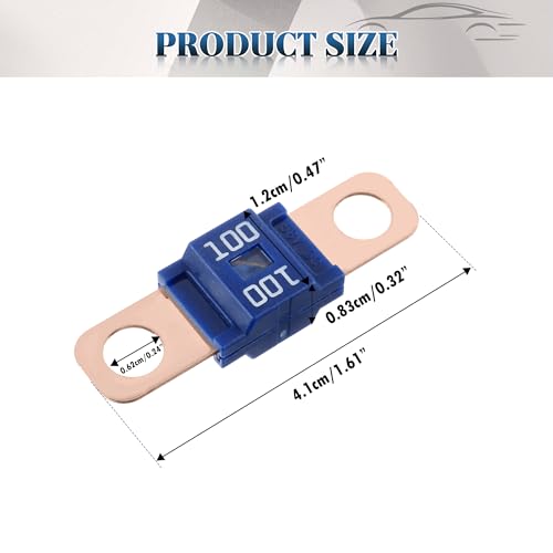 5Pcs AMI/Midi Fuse Kit - High Current Bolt-on Fuses for Battery Fuse Replacement - Heavy Duty Truck Fuses for Cars, RVs, Construction Vehicles & Marine Audio Systems (100A) - size: 100A