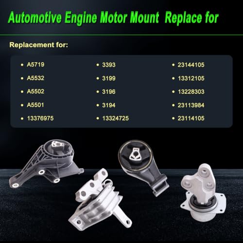 Motor Mount Set Compatible with Impala 2014-2016 2.5L - size: 2014-2016 CHEVROLET IMPALA 2.5L