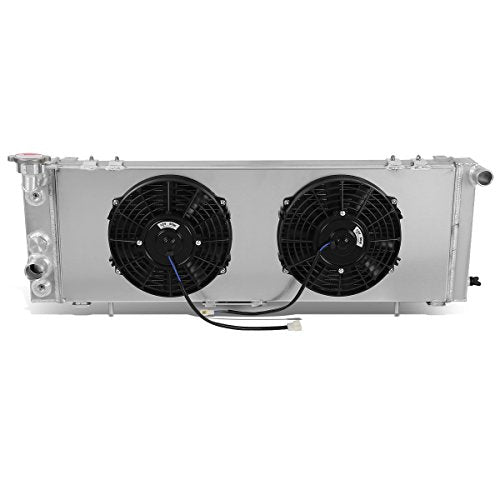 DNA Motoring RA+FS-CHEROKEE-91-3 3-Row Radiator with Fan Shroud,Metallic - style: 91-01 Jeep Cherokee
