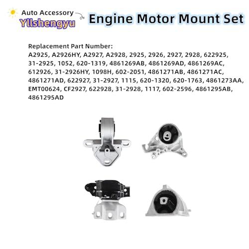 Engine Motor Mount Kit for Town Country/Grand Caravan 2001-2007 - size: Town&Country 2001-2007 3.3L 3.8L